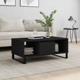 Fekete szerelt fa dohányzóasztal 90x50x36,5 cm