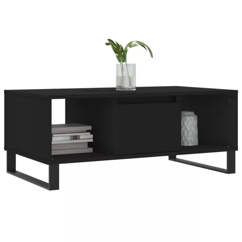 Fekete szerelt fa dohányzóasztal 90x50x36,5 cm