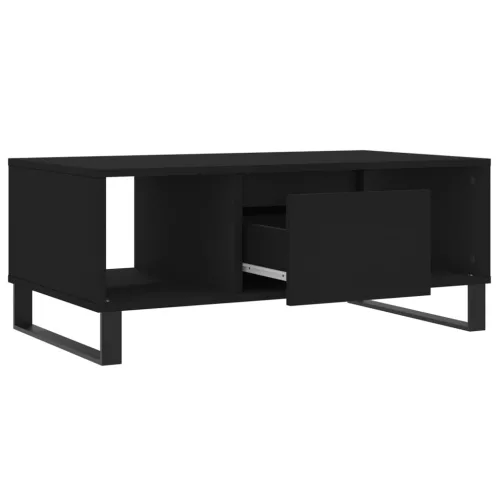 Fekete szerelt fa dohányzóasztal 90x50x36,5 cm
