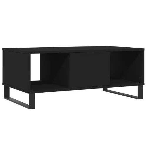 Fekete szerelt fa dohányzóasztal 90x50x36,5 cm