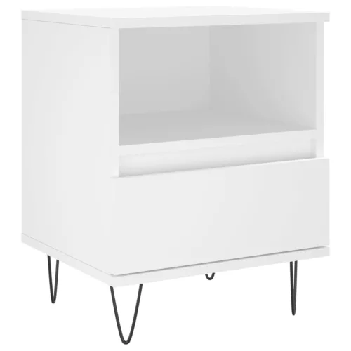 Fehér szerelt fa éjjeliszekrény 40 x 35 x 50 cm