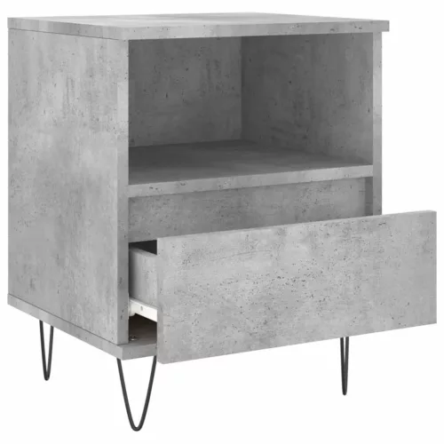 2 db betonszürke szerelt fa éjjeliszekrény 40 x 35 x 50 cm