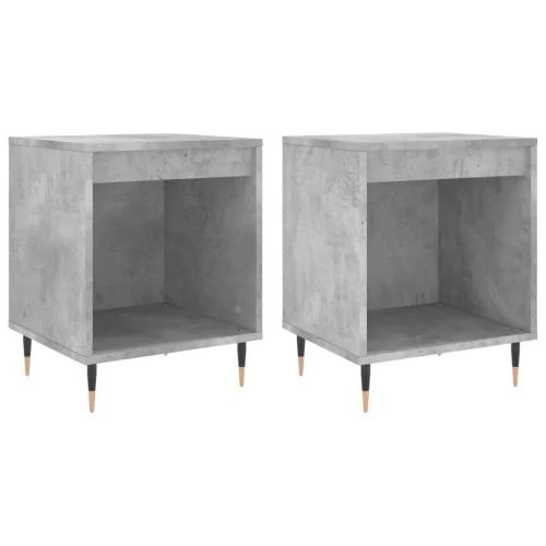 2 db betonszürke szerelt fa éjjeliszekrény 40 x 35 x 50 cm