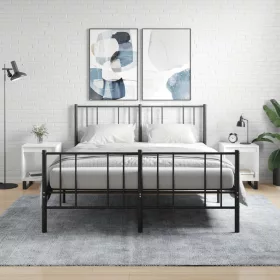   2 db magasfényű fehér szerelt fa éjjeliszekrény 40x35x50 cm