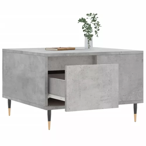 Betonszürke szerelt fa dohányzóasztal 55x55x36,5 cm