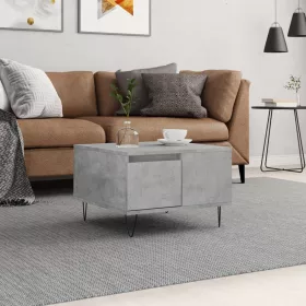 Betonszürke szerelt fa dohányzóasztal 55x55x36,5 cm