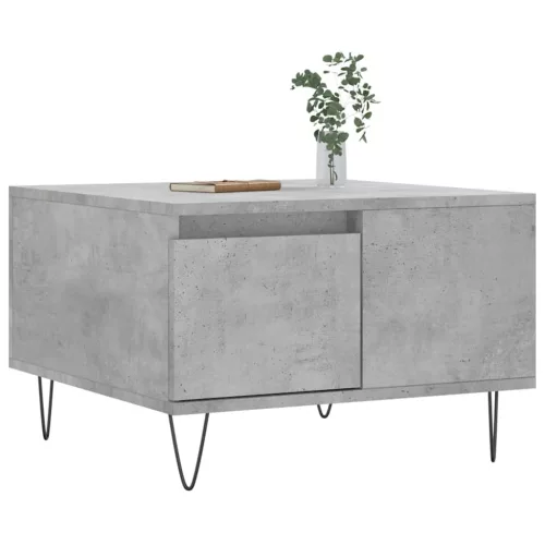 Betonszürke szerelt fa dohányzóasztal 55x55x36,5 cm