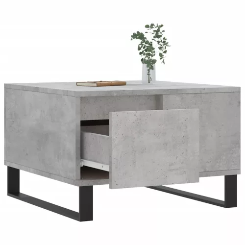 Betonszürke szerelt fa dohányzóasztal 55x55x36,5 cm