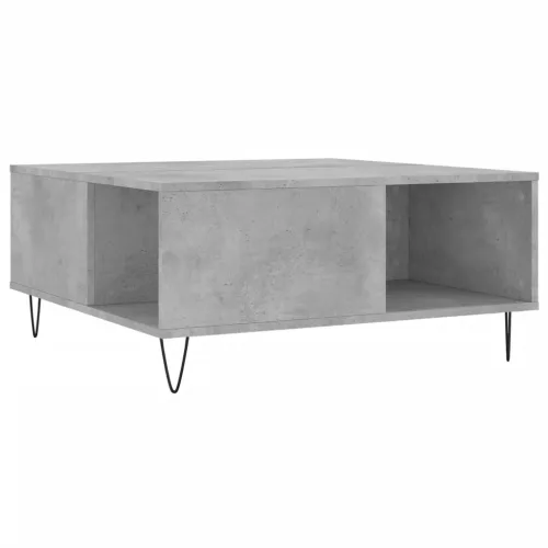 Betonszürke szerelt fa dohányzóasztal 80x80x36,5 cm
