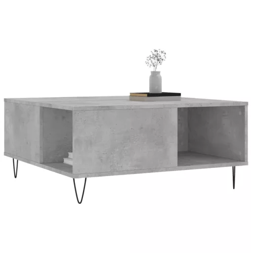 Betonszürke szerelt fa dohányzóasztal 80x80x36,5 cm