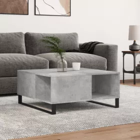 Betonszürke szerelt fa dohányzóasztal 80x80x36,5 cm