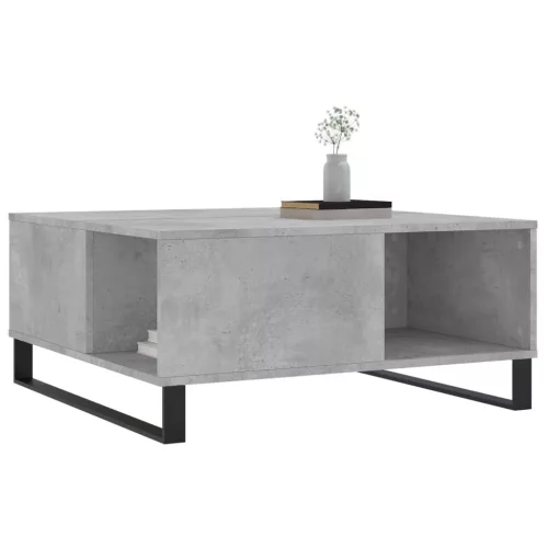 Betonszürke szerelt fa dohányzóasztal 80x80x36,5 cm