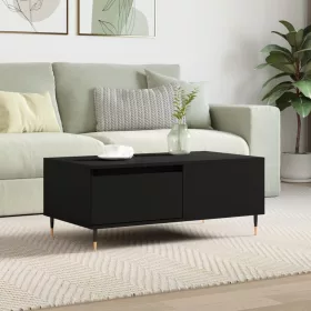 Fekete szerelt fa dohányzóasztal 90x50x36,5 cm