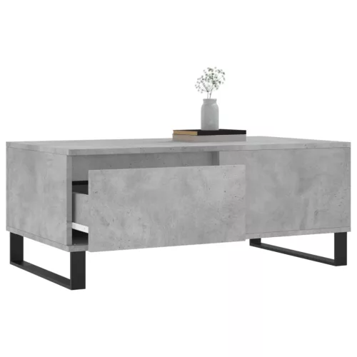 Betonszürke szerelt fa dohányzóasztal 90x50x36,5 cm