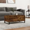 Füstös tölgy színű fatermék dohányzóasztal 90x50x36,5 cm