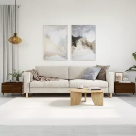  2 db barna tölgyszínű szerelt fa dohányzóasztal 50 x 46 x 35 cm