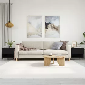 2 db fekete szerelt fa dohányzóasztal 50 x 46 x 50 cm