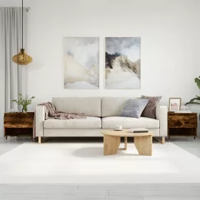   2 db füstös tölgy szerelt fa dohányzóasztal 50 x 46 x 50 cm