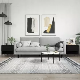 2 db fekete szerelt fa dohányzóasztal 50 x 46 x 50 cm