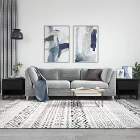 2 db fekete szerelt fa dohányzóasztal 50 x 46 x 50 cm