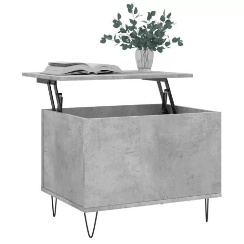 Betonszürke szerelt fa dohányzóasztal 60 x 44,5 x 45 cm
