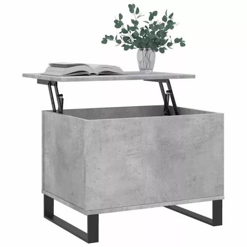 Betonszürke szerelt fa dohányzóasztal 60 x 44,5 x 45 cm