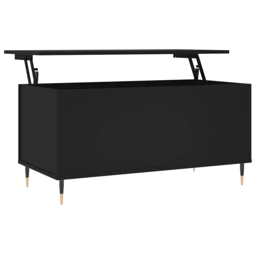 Fekete szerelt fa dohányzóasztal 90x44,5x45 cm