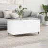 Magasfényű fehér szerelt fa dohányzóasztal 90x44,5x45 cm