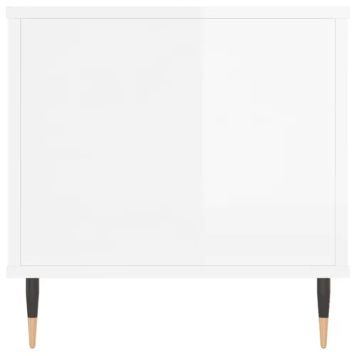 Magasfényű fehér szerelt fa dohányzóasztal 90x44,5x45 cm