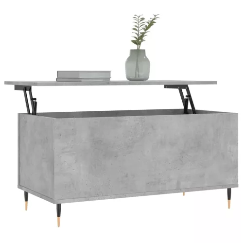 Betonszürke szerelt fa dohányzóasztal 90x44,5x45 cm