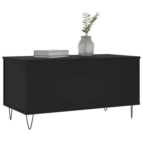 Fekete szerelt fa dohányzóasztal 90x44,5x45 cm
