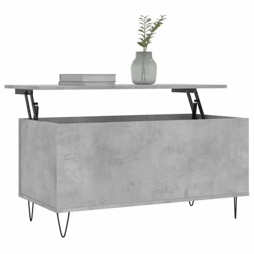 Betonszürke szerelt fa dohányzóasztal 90x44,5x45 cm