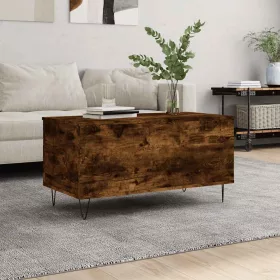   Füstös tölgy színű szerelt fa dohányzóasztal 90 x 44,5 x 45 cm