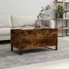 Füstös tölgy színű szerelt fa dohányzóasztal 90 x 44,5 x 45 cm
