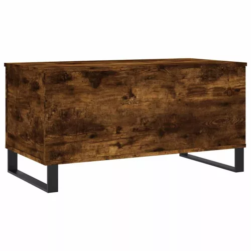 Füstös tölgy színű szerelt fa dohányzóasztal 90 x 44,5 x 45 cm