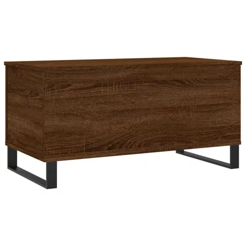 Barna tölgyszínű szerelt fa dohányzóasztal 90x44,5x45 cm