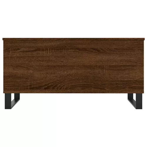 Barna tölgyszínű szerelt fa dohányzóasztal 90x44,5x45 cm
