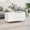 Fehér szerelt fa dohányzóasztal 102x44,5x50 cm