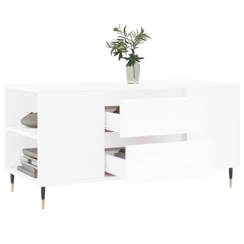 Fehér szerelt fa dohányzóasztal 102x44,5x50 cm