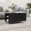 Fekete szerelt fa dohányzóasztal 102x44,5x50 cm