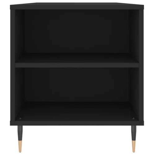 Fekete szerelt fa dohányzóasztal 102x44,5x50 cm