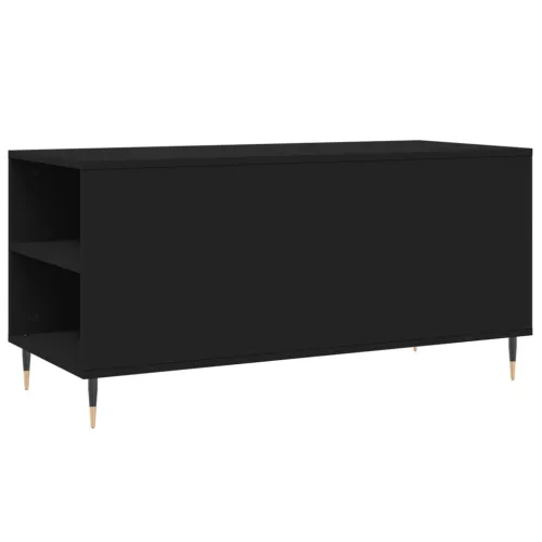 Fekete szerelt fa dohányzóasztal 102x44,5x50 cm