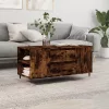 Füstös tölgy színű szerelt fa dohányzóasztal 102x44,5x50 cm