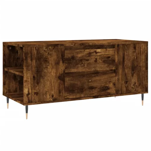 Füstös tölgy színű szerelt fa dohányzóasztal 102x44,5x50 cm