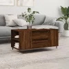 Barna tölgyszínű szerelt fa dohányzóasztal 102 x 44,5 x 50 cm