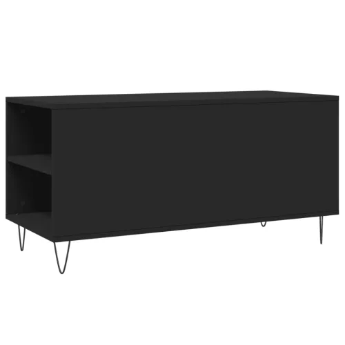 Fekete szerelt fa dohányzóasztal 102x44,5x50 cm