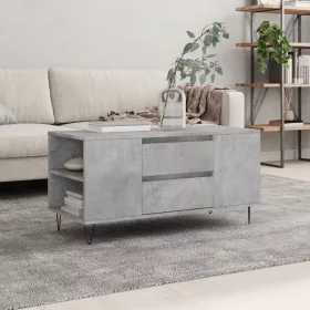 Betonszürke szerelt fa dohányzóasztal 102x44,5x50 cm