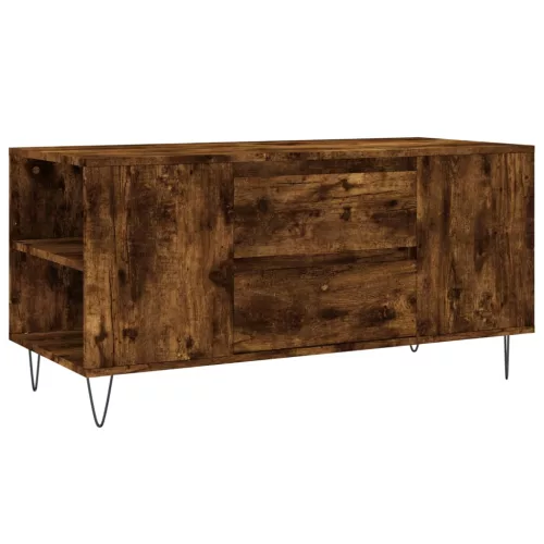 Füstös tölgy színű szerelt fa dohányzóasztal 102x44,5x50 cm
