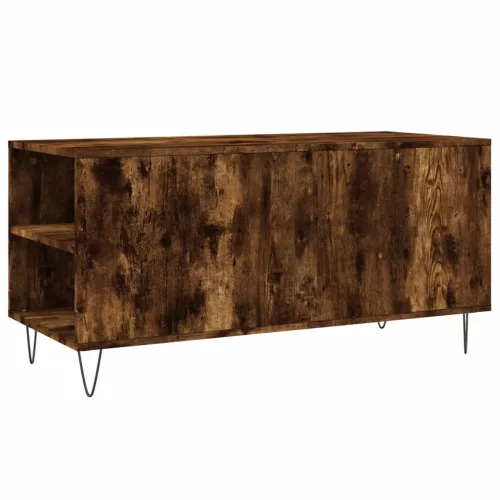 Füstös tölgy színű szerelt fa dohányzóasztal 102x44,5x50 cm