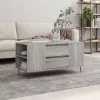 Szürke sonoma színű szerelt fa dohányzóasztal 102x44,5x50 cm
